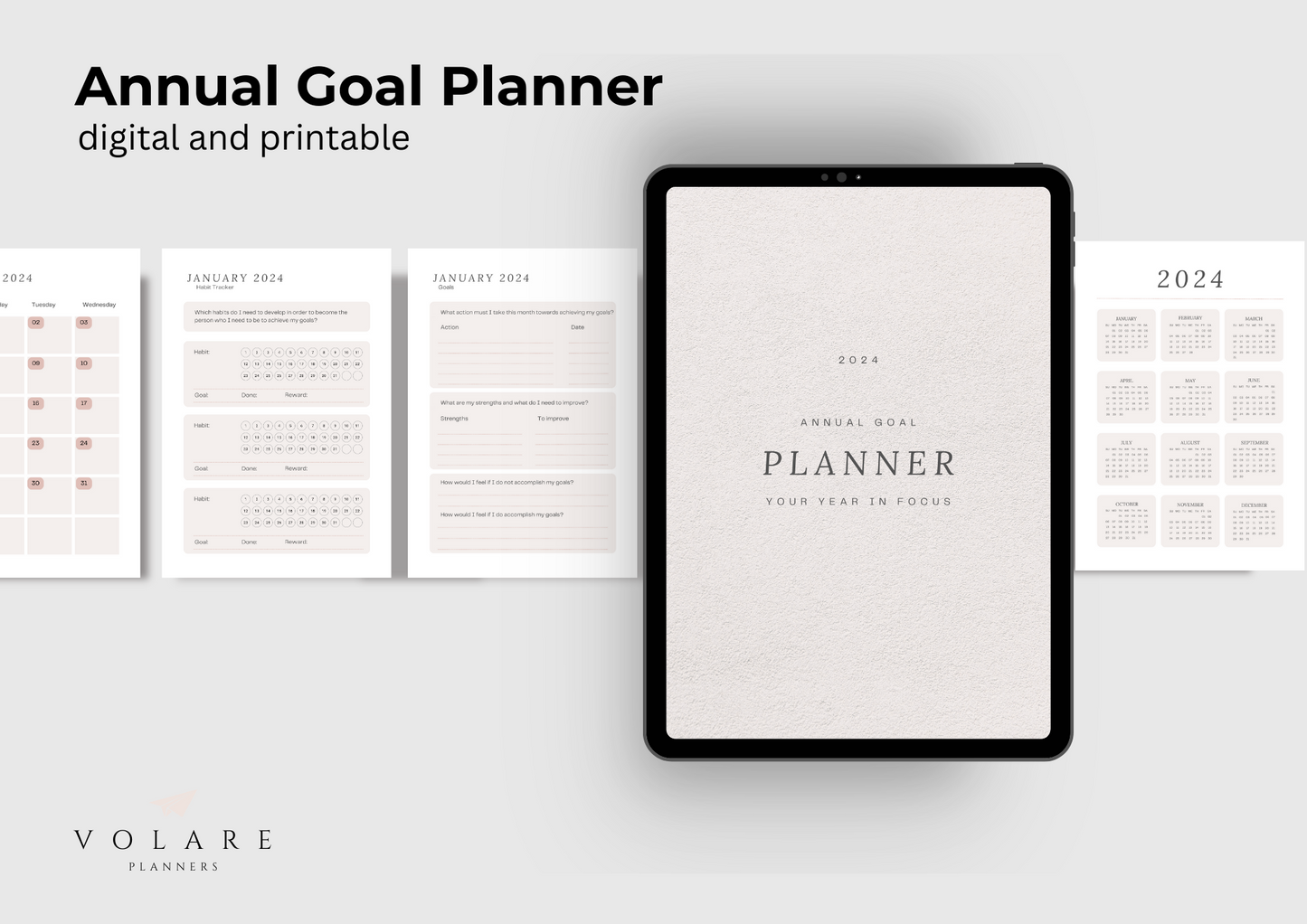 2024 Annual Goal Planner - Rose Gold