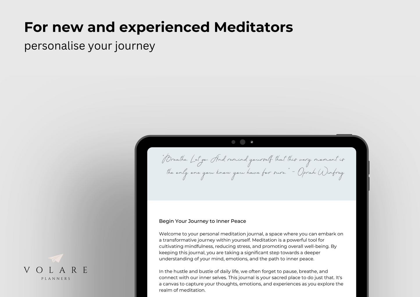 Meditation Planner by Volare Planners - Digital and Printable - Mandala
