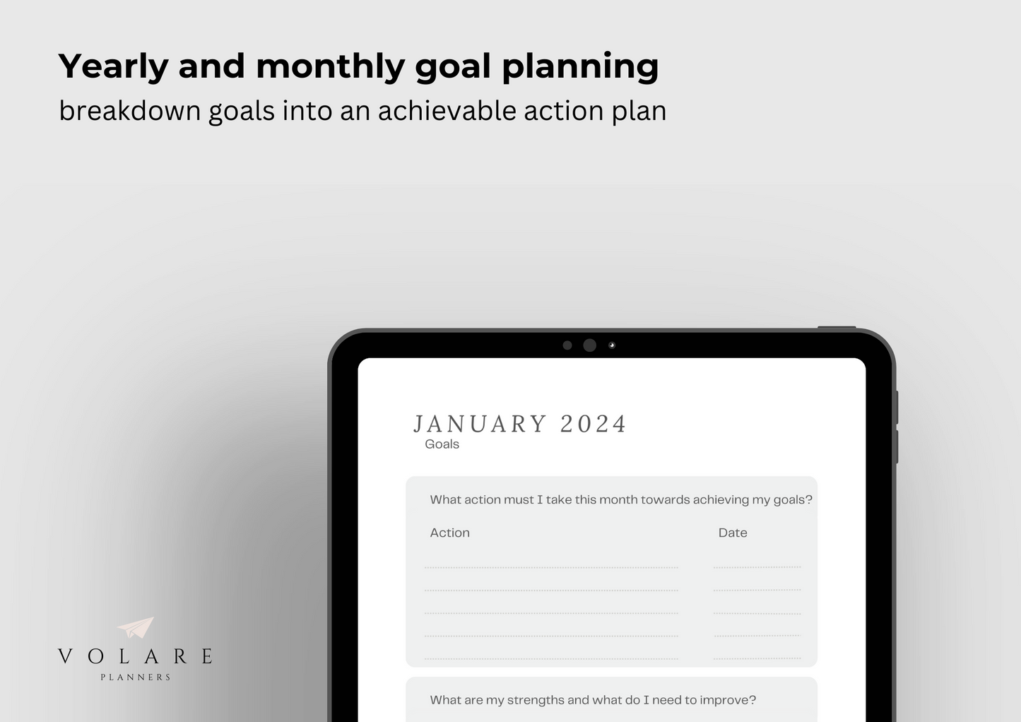 2024 Annual Goal Planner - Grey
