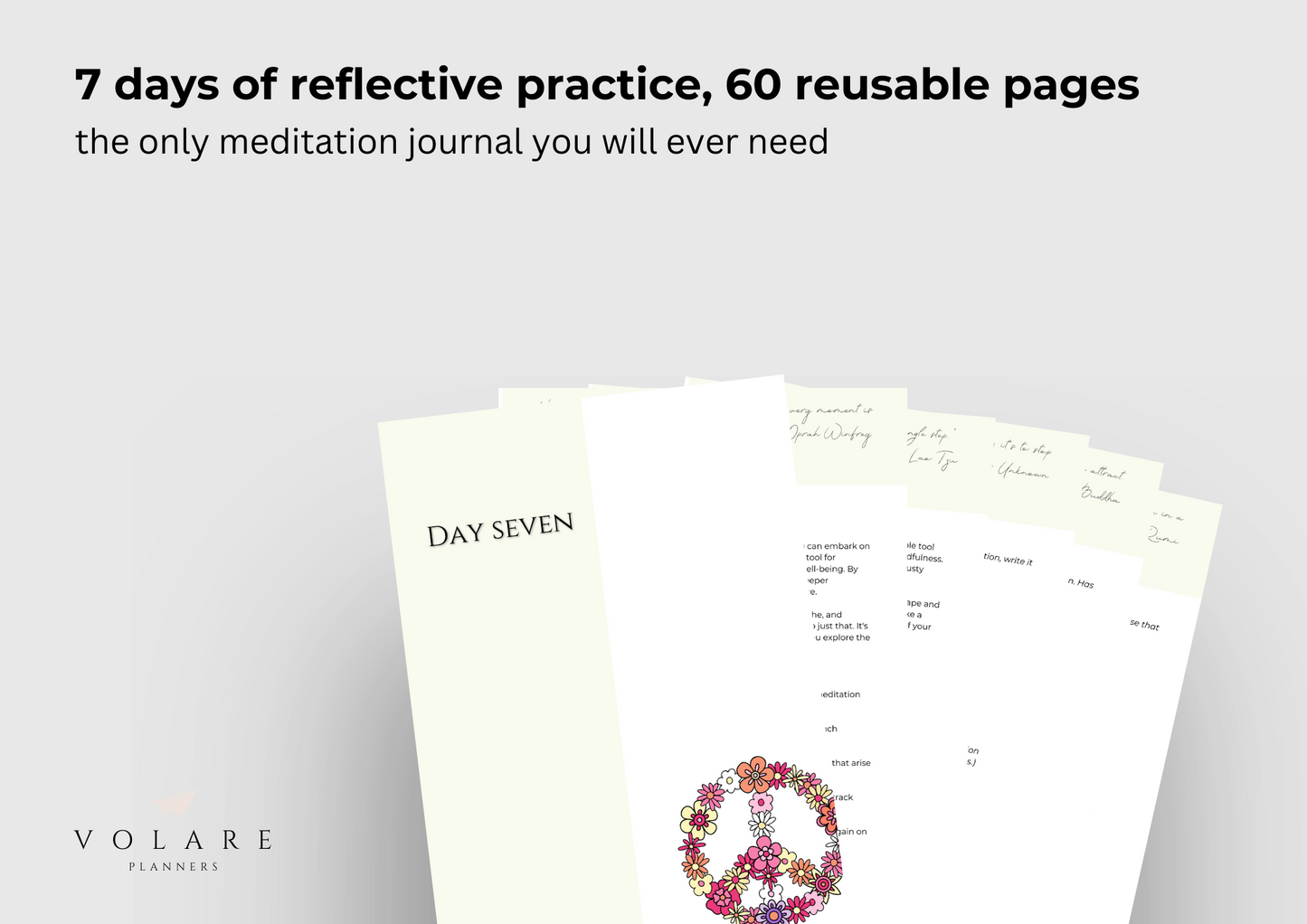 Meditation Planner by Volare Planners - Digital and Printable - Peace