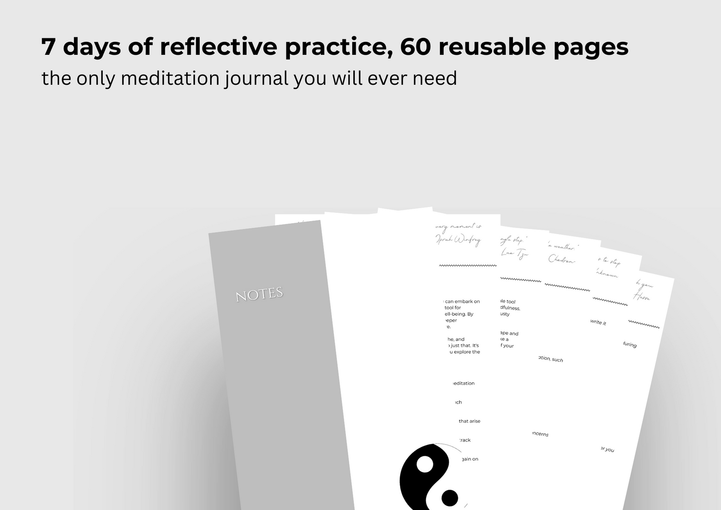 Meditation Planner by Volare Planners - Digital and Printable - Yin & Yang