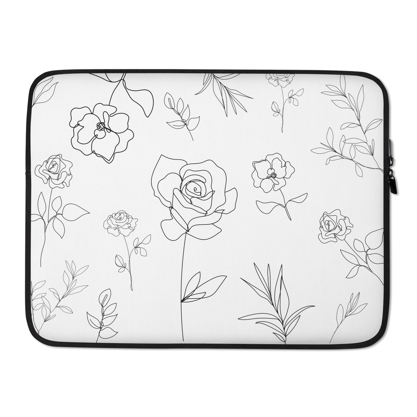Floral Laptop Sleeve - white